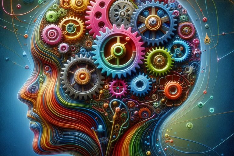 tête humaine avec vision du cerveau coloré